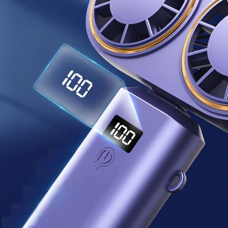 Ventilateur Portable à Double Tête – 5 Vitesses – Autonomie 6h | 2025