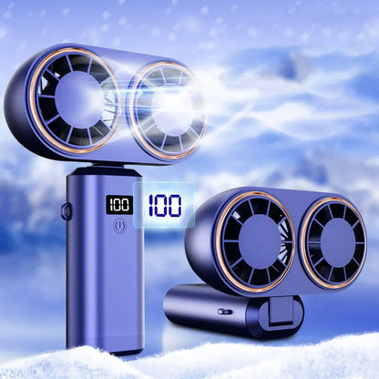Ventilateur Portable à Double Tête – 5 Vitesses – Autonomie 6h | 2025